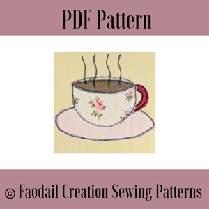 FREE Pattern Tea Time Mug Rug Digital PDF Sewing Pattern