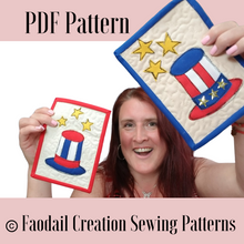 Free Pattern PDF USA Patriotic Mug Rug