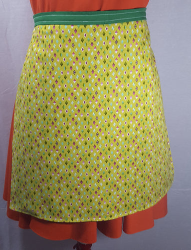 Lime Green Diamonds - Half Apron