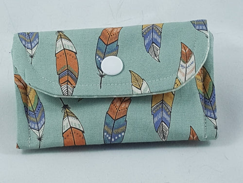 Green feathers -  Credit Card Pouch