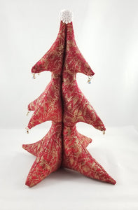 Red Sparkle 9" Fabric Christmas Tree