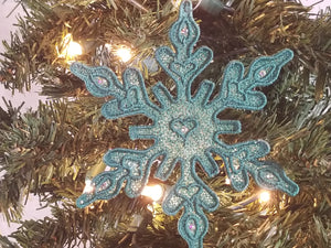 Teal Snowflake Tree Decoration