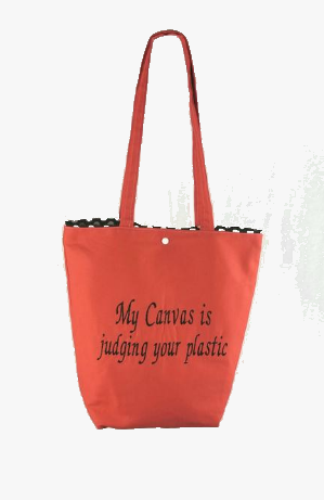 My canvas is judging your plastic  - Canvas Tote