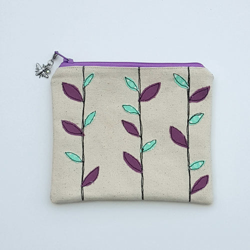 Hand Crafted Purple and Teal Coin Pouch