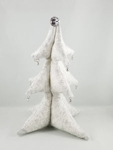 White Sparkle 9" Fabric Christmas Tree